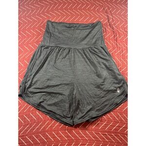 Free People Movement Charcoal Grey High Waisted Dolphin‎ Hem Shorts Womens